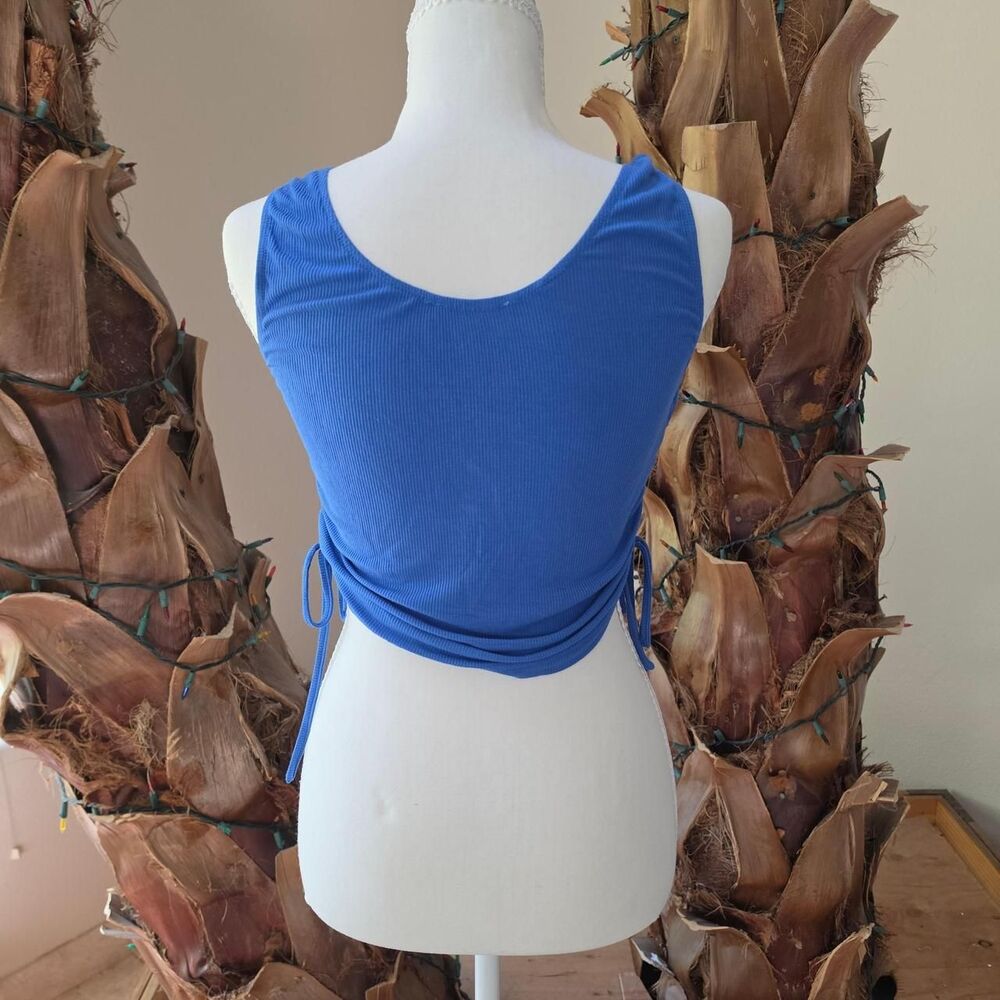 Superdown Blue Ruched Tank - Picture 2 of 8
